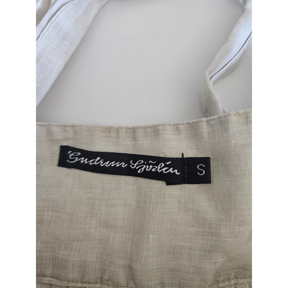 Gudrun Sjoden Linen Tiered Maxi Dress Beige lagenlook cottagecore Small - Picture 7 of 9